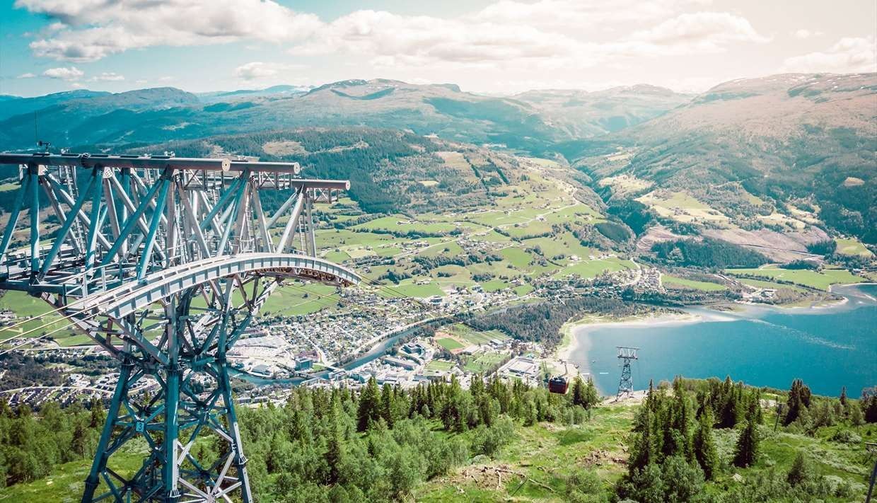 Utsikt over Voss frå Voss Gondol